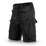 Wespornow Mountain-Bike-MTB-Shorts for Men Loose-Fit-Baggy-Cycling-Bicycle-Bike-Shorts (Black, L)