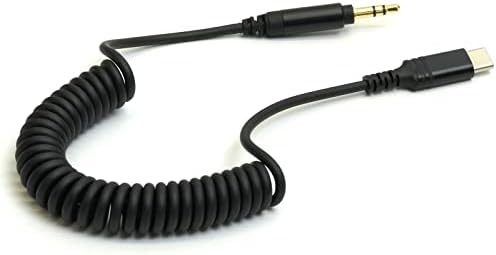 WKWZY USB-C to Aux-Cord,4FT Male to Male 3.5mm Audio-Jack Coiled-Cable with DAC Core 24bit/96khz,Type C Plug Adapter for Android Phones / Car Stereo / Portable Speaker