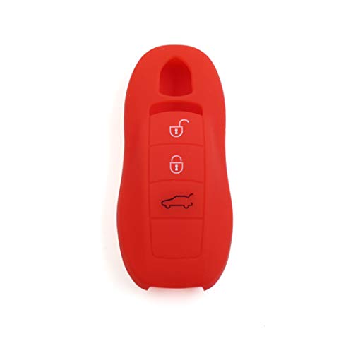 Coque silicone clé Porsche Macan et Cayenne rouge pour protéger votre télécommande au quotidien