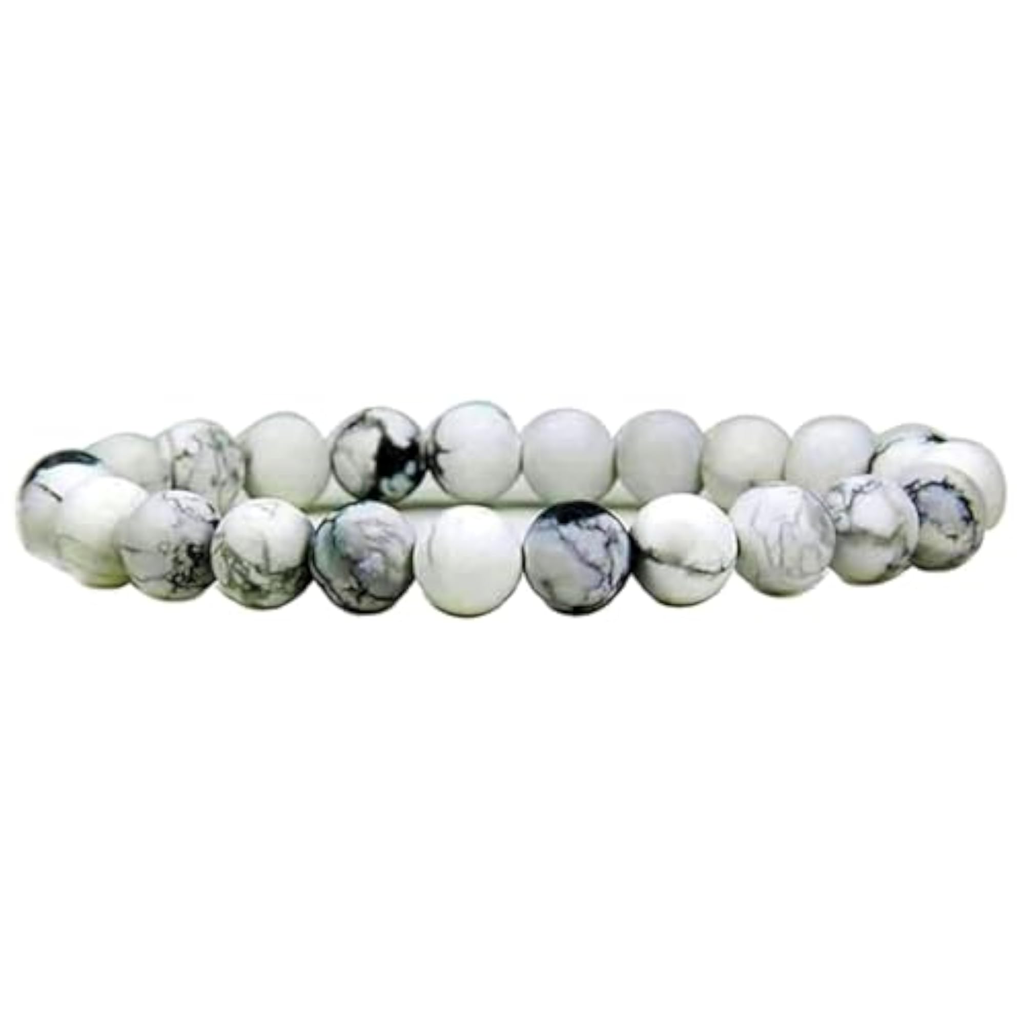 Natural Matte Howlite 8mm Round Beads Stretchable Bracelet