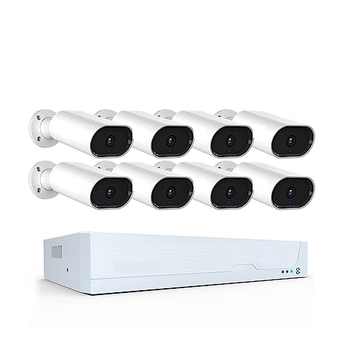 8CH 5MP Sistema De Seguridad Kit Cámara CCTV Detección Rostros H.265 Videovigilancia 3K Audio IP(2T,8 Camera 8CH NVR)