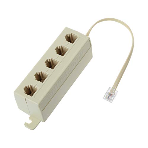 Adattatore Splitter RJ11 6P4C A 5 Uscite – Collega Telefono, Fax, Modem, Beige