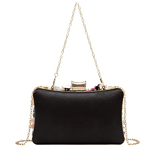 Image of LETODE Flower Clutch Purse Evening Bag for Women Formal Party Handbag Chain Strap Shoulder Bag