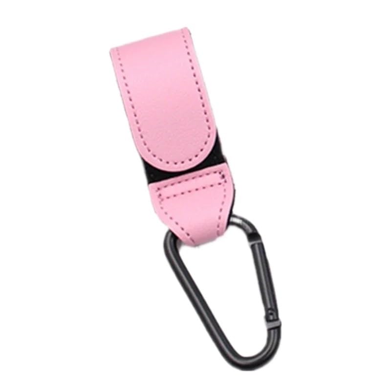 Leather Baby Bag Stroller Hook Pram Rotate 1/2pcs 360 Degree Rotatable Cart Organizer Pram Hook Stroller Accessories(Pink)