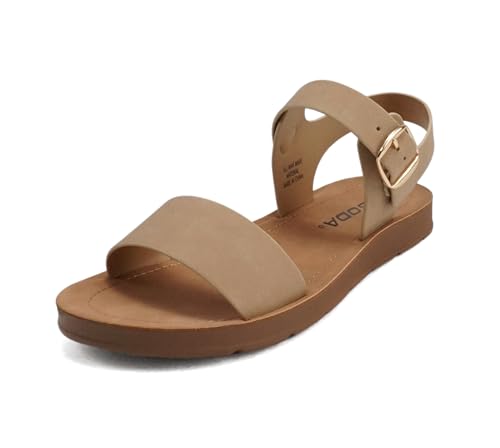 Image of Soda PLENTY ~ Women's Strappy Ankle Wrap Buckle Fashion Flat Sandals