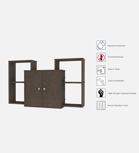 Image of WYDE Multipurpose Modular Wall Racks /Shelves /Organiser /Decor Particle Board Wall Shelf (Number of Shelves - 4, Brown)