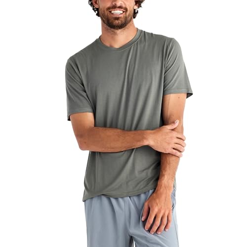 Free Fly Men's Motion Tee - Crew Neck Bamboo Viscose T-Shirt with Sun Protection UPF 50+