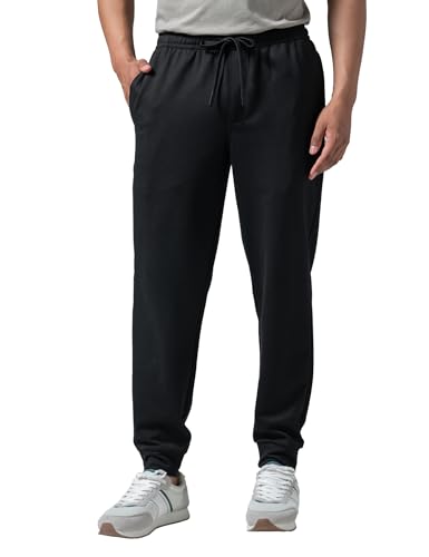 Image of DAMENSCH Men Mid Rise Regular Fit Cotton Blend Solid Moisture Wicking Antimicrobial Zipper Pocket Super Comfortable Baby Terry Lounge Joggers