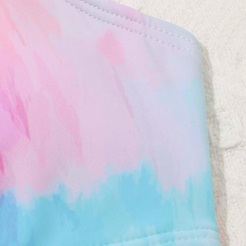 Girl's 4 Piece Bikini Swimsuit Toddler Girl Tie Dye Prints Bathing Suit Short Sleeves Top and Shorts2