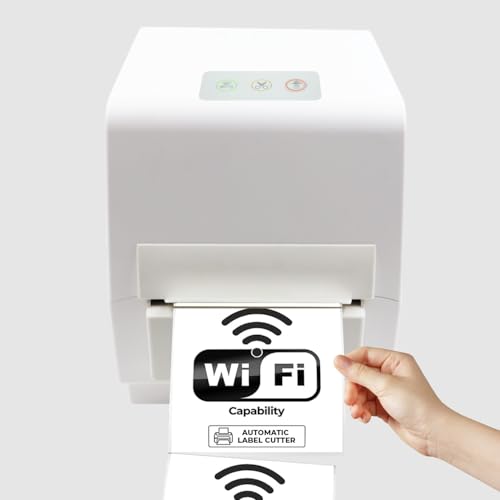 SHREYANS SRS421 All in one Label Barcode Printer (Thermal Transfer + Ribbon, Label Printer with AutoCutter), Multiple Interfaces: Blueooth, WiF