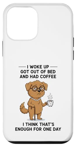 Dog I Woke Up Got Out Of Bed And Had Coffee �f�U�C�� �X�}�z�P�[�X iPhone 12 mini �p