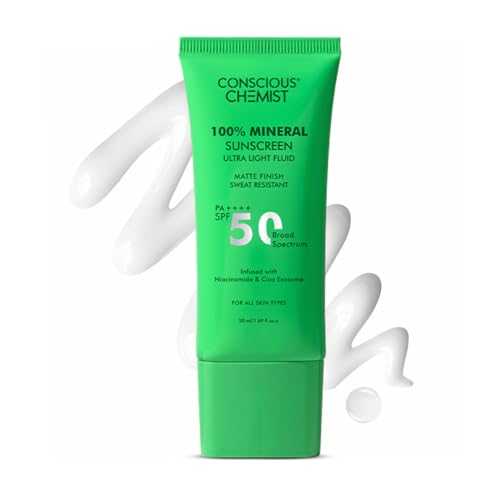 Conscious Chemist® 100% Mineral Sunscreen Ultra Light Fluid | SPF...