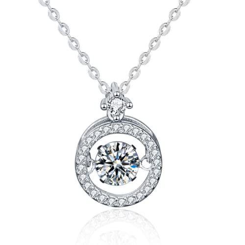 Collier moissanite 0.5 ct en argent sterling 925 pendentif femme senior