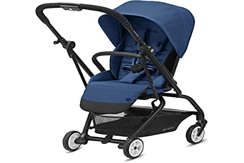 Cybex Eezy S Twist 2 Stroller, 360° Rotating Seat, Parent Facing Or Forward Facing, One-Hand Recline, Compact Fold, Lightweight Travel Stroller, Stroller For Infants 6 Months+, Navy Blue #TOP9