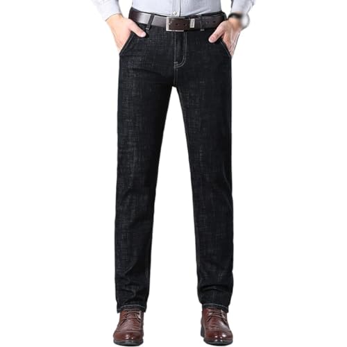 Stretch Solid Jeans Business Denim Slim-fit Jeans Pants