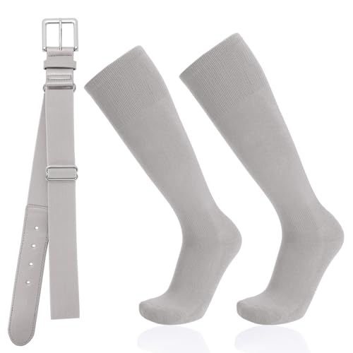 Image of Baseball Socks and Belt Combo for Youth Adult - Softball Socks and Belt for Boys and Girls