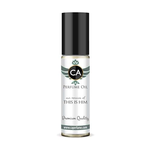 CA Perfume Impression of This Is Him for Men Fragrance Oil Amber Woody Scent Long Lasting Cologne for Men Travel Size TSA Ready Mini Parfum Body Oil Roll-on 0.33 Fl Oz 10ml