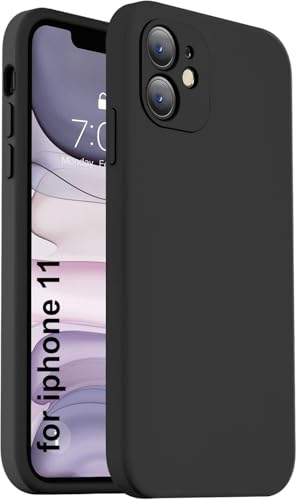 mobistyle Designed for iPhone 11 Cover Soft Liquid Silicone Slim Protective Shockproof with Anti-Scratch Microfiber Lining Phone Back Cover Case (Black)- Best and cheap mobile covers in India