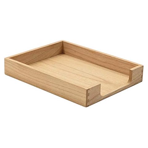Kirigen Wood Letter-Size Tray Single-Tier (TP-NA)- Wooden Tones Collection Front-Load Documents Tray for Office Desktop Organizer - Desk Magazine, File, Folder, Paper Holder Natural Cover