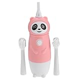 HONMEET Elektrische Kinderzahnbürste mit Weichem Bürstenkopf PP Material Vibrationsschutz für Zahnfleisch Cartoon Design für 3 12 Inkl 2 Ersatzbürstenköpfe für Zuhause und Reisen