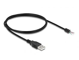 Delock Kabel USB 2.0 Typ-A Stecker zu 4 x offene Kabelenden 1 m schwarz