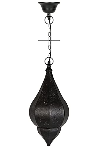 Orientalische Lampe Pendelleuchte Schwarz Kihana 40cm E14 Lampenfassung | Marokkanische Design Hängeleuchte Leuchte aus… – Bild 4