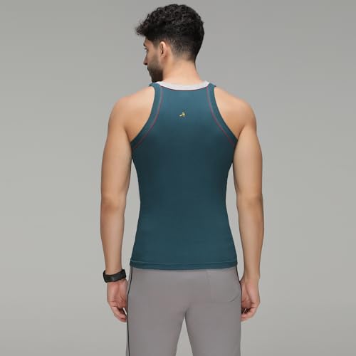 Image of Amul Comfy Pack of 2 Cotton Round Neck Sleeveless Solid Men Gym Vest(Assorted Colours May Vary)