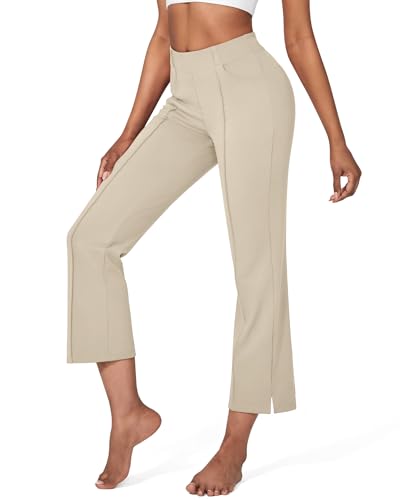 Image of G4Free Flare Yoga Pants Women Ankle Casual Pants with Pockets Strechy Bootcut Wide Leg Dress Pants Petite /Regualr /Tall