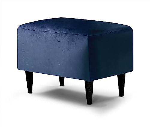 Traumnacht bequemer und moderner Fusshocker mit Holzfüßen in blau/Türkis (Samt), Öko-Tex Zertifiziert, produziert nach deutschem Qualitätsstandard, 61x41x42 Traumnacht bequemer und moderner Fusshocker mit Holzfüßen in blau/Türkis (Samt), Öko-Tex Zertifiziert, produziert nach deutschem Qualitätsstandard, 61x41x42
