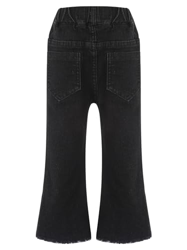 Kids Girls Low Waist Denim Pants Jeans Slight Bell Bottoms Retro Raw Hem Flare Pants2