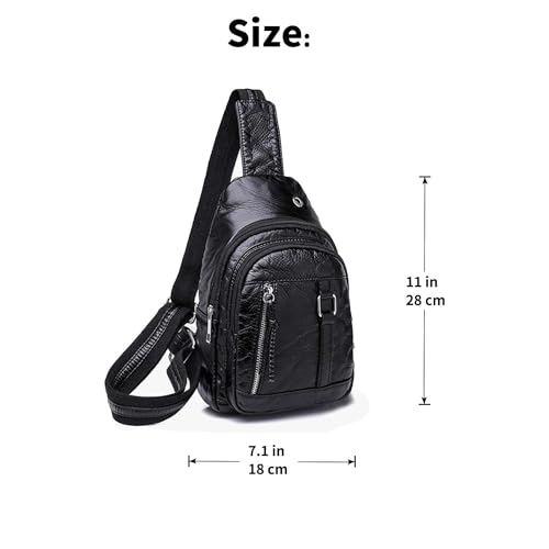 Small Sling Bag for Women, Shoulder Bag Sling Bag for Men, Waterproof Chest Bag PU Leather Crossbody Sling Bags2