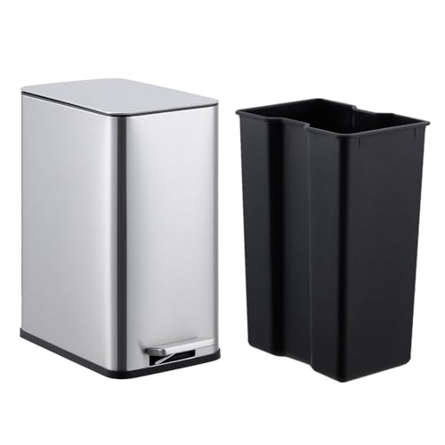 Caneca de basura rectangular de acero inoxidable 10L miniatura 2