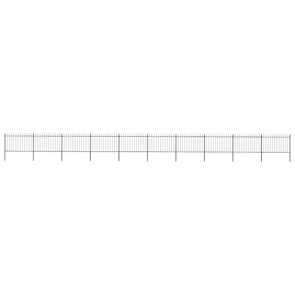 Gartenzaun aus pulverbeschichtetem Stahl, 17 Meter lang, 10 Zaunelemente mit Pfosten, modernes rechteckiges Design, dekorativer Sichtschutz für Vorgarten und Terrasse