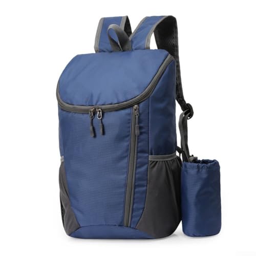 Mochila embalável para atividades ao ar livre – Mochila leve e dobrável, poliéster resistente à água, 42 x 28 x 20 cm, 160 g, mochila compacta de caminhada para viagem para homens e mulheres (Dark