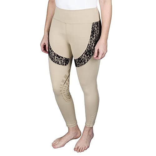 Equine Couture Spicy Girl Chili Tights- Safari w/Black- Small