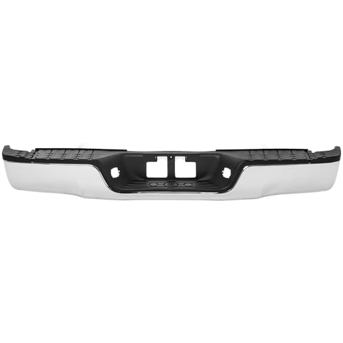 Image of Steel Rear Bumper Assembly Compatible With 2007-2013 Toyota Tundra, | Chrome Bumper W /O Parking Aid Holes