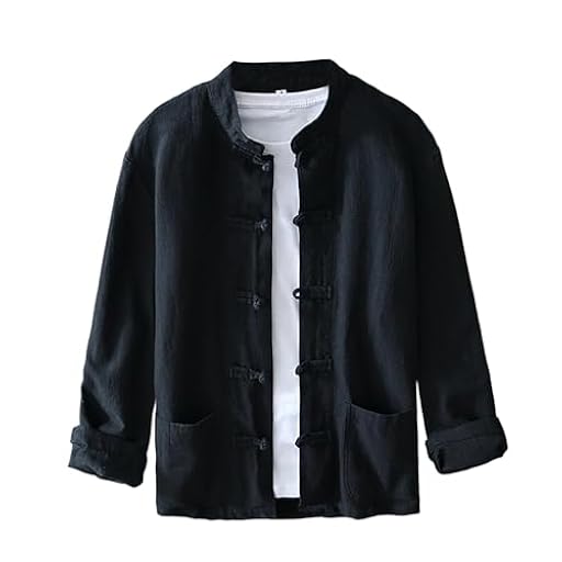 Camisa tradicional de traje Tang para hombre, uniforme de Kung Fu de manga larga, botones de rana china, tela ligera, chaqueta elegante para verano y ocasiones culturales, Negro, M | Ya disponible en tu tienda friki favorita! En mundofriki.es! Camisa tradicional de traje Tang para hombre, uniforme de Kung Fu de manga larga, botones de rana china, tela ligera, chaqueta elegante para verano y ocasiones culturales, Negro, M | Ya disponible en tu tienda friki favorita! En mundofriki.es!