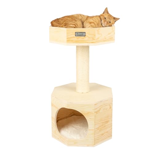 Casa para gato sólida de madera Armarkat S2906, 2 niveles, tan miniatura 4