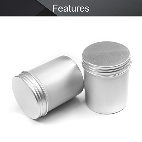 Image of Othmro 12pcs 2.7oz Metal Round Tins Aluminum Tin Cans Containers with Screw Lid, 65 * 50mm(DxH) Silver tin cans for Salve, Spices, Lip Balm, Tea or Candies 80ml