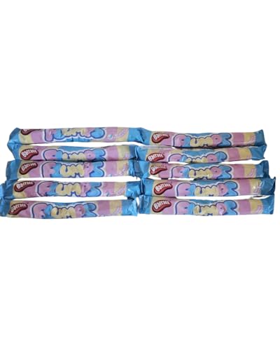 CRWP Barratt Flumps Marshmallow Twist 10 Pack | Soft Fluffy & Fun Rainbow Marshmallow Cables | Classic British Sweet for Kids & Adults with crwp card.