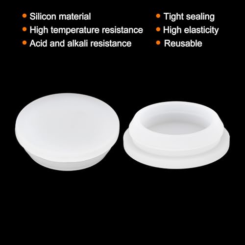 Image of MECCANIXITY 2pcs Silicone Snap in Locking Hole Plugs,30mm /1.2 Inch Mounting Diameter Narrow Groove Width 2.5mm Panel Seal Cover Round for Kitchen Bulkheads Waterproof Sealing Plugs Clear