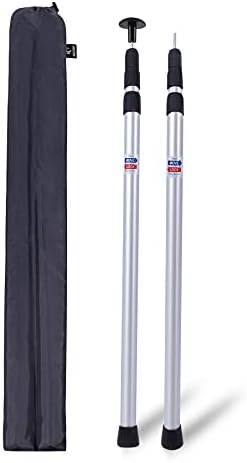 REDCAMP Aluminum Adjustable Camping Tarp Poles, Set of 2, 90" Telescoping Lightweight Tent Poles for Shelter, Hammock Rain Fly, Awning