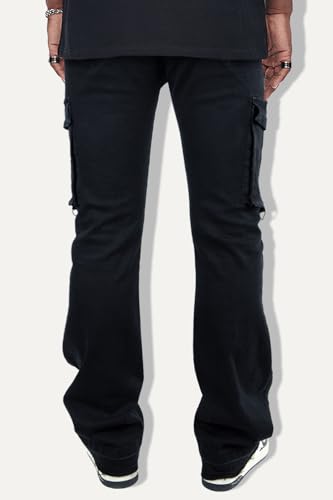 GINGTTO Men's Cargo Jeans Baggy Wide Leg Denim Pants Hip Hop Streetwear3