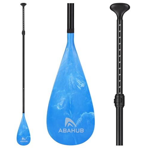 Abahub SUP Paddles - 3 Piece Adjustable Stand up Paddle - Lightweight Oar for Paddleboard, Adjustable Aluminum Alloy PU Coated Shaft 68