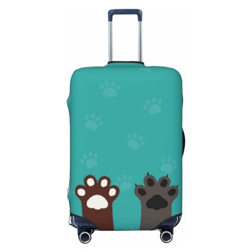 Cute Cat Paw And Dog Luggage Cover Washable Elasticated Luggage Covers for Suitcase tsa Approved Stylish Dust and Scratch Resistant Luggage Case Protector for Kids and Adults -