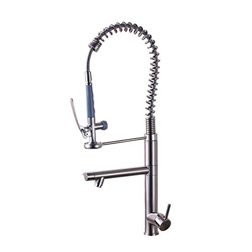 Robinet d'évier de cuisine à ressort de pré-rinçage robuste et grand jet extractible