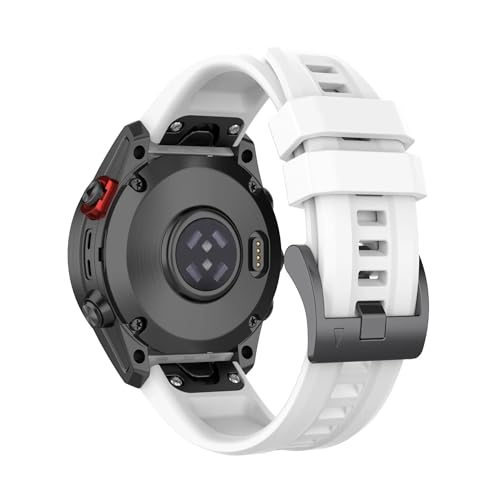 [�����ȓX] �N�C�b�N�t�B�b�g 26mm 22mm �V���R���X�g���b�v �ɓK��Garmin Tactix 8/Fenix 8 51mm 47mm 43mm �ϋv���u���X���b�g Enduro3/Fenix 7S E 7X(White,26mm)