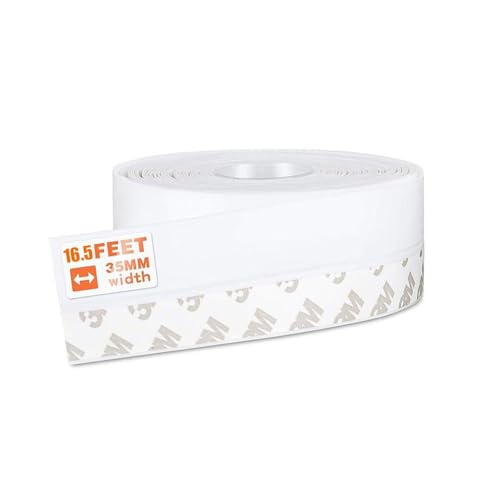 Image of Silicone Sealing Strip, Weather Stripping for Door or Window, Weatherproof Soundproof Self Adhesive Door Draught Excluder, Silicone Strip Tape (White, Length 4.5m, Width 35mm)