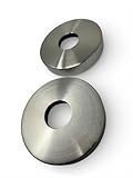 2x Abdeckrosette 105x33,7 x19 mm Edelstahl Abdeckung Rohr Rosette Pfosten Reling Blende Geländer Balkon Schraubenabdeckung Pfostenrohr geschliffen K320 V2A