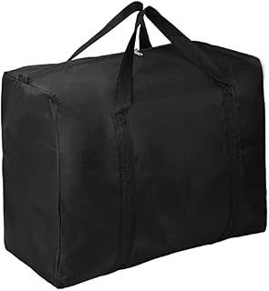 180L Extra Large Storage Bags with Zips Handles, Waterproof Underbed Storage Organizer Bag, Heavy Duty Laundry Bag Packing Bag, Jumbo Handy Storage Bag for Clothes Bedding Duvets Travel Moving (Black)